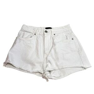 Factorie Women's Size 10 AUS Denim Shorts White Cut Off High Rise 100% Cotton